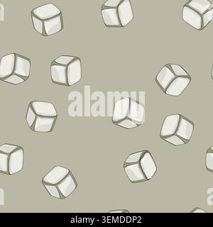 seamless pattern steel ice cubes reusable cartoon vector Stock Vector