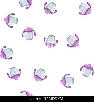 pattern toddler sippy cup cartoon vector Stock Vector