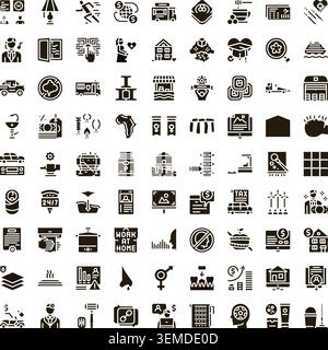 Icons set representing various business and lifestyle concepts Stock Vector