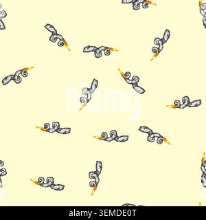 seamless pattern ignition rocket fire trail cartoon vector Stock Vector