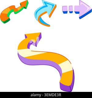 Navigating colorful arrows pointing direction and growth Stock Vector
