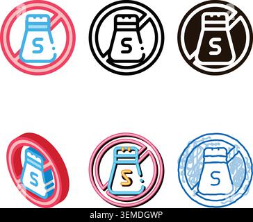 allergen free spice salt minimal vector thin line icon Stock Vector