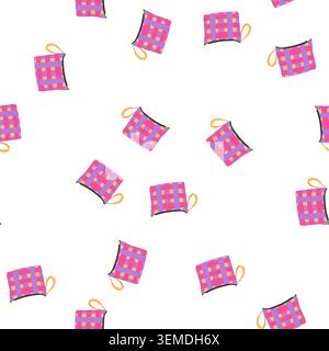 pattern mockup cosmetic pouch cartoon vector Stock Vector