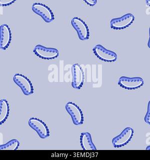 seamless pattern blue beer bottle cap on white background Stock Vector