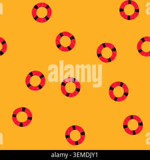 seamless pattern rescue lifebuoy cartoon vector Stock Vector