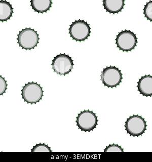 pattern Green bottle cap illustrating beverage packaging and closure concept Stock Vector