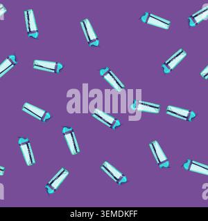 seamless pattern plastic sport drinking bottle cartoon vector Stock Vector