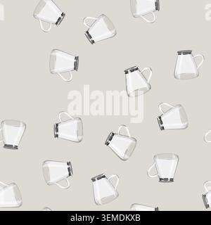 seamless pattern glass teapot tea kettle cartoon vector Stock Vector