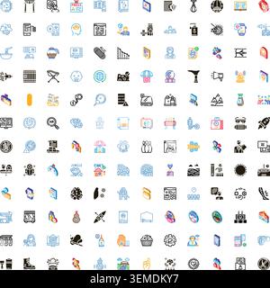 Collection of business, technology, finance, and leisure icons Stock Vector