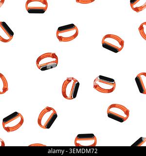 pattern digital fitness bracelet cartoon vector Stock Vector