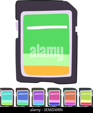 transfer sd card vector cartoon graphic Stock Vector