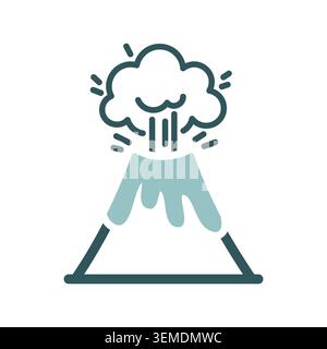 Volcano vector icon. Lava magma. Volcanic eruption. Nature sign. Graph symbol for travel and tourism web site and apps design, logo, app, UI Stock Vector