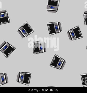seamless pattern currency counter machine cartoon vector Stock Vector