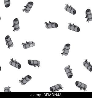 pattern roll camp mat cartoon vector Stock Vector