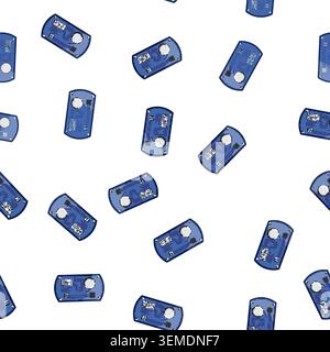 pattern computer microcontroller cartoon vector Stock Vector