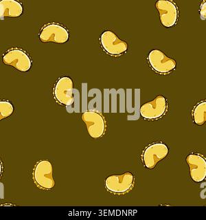 seamless pattern Fortune cookie with bottle cap texture concept Stock Vector