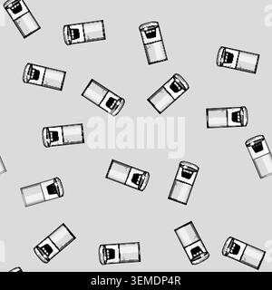 seamless pattern Automatic pet feeder dispensing food for pet care Stock Vector