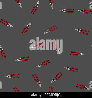 seamless pattern cable crimper tool cartoon vector Stock Vector