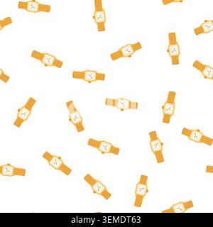 pattern timepiece watch wrist cartoon vector Stock Vector