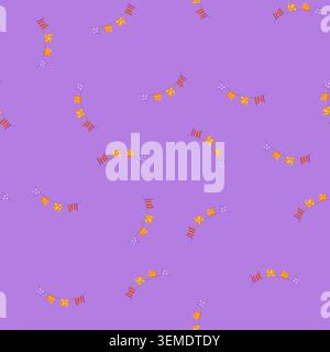 seamless pattern haunted halloween garland cartoon vector Stock Vector