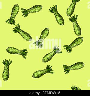 pattern wasabi root food sketch hand drawn Stock Vector