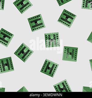 seamless pattern layout circuit board cartoon vector Stock Vector