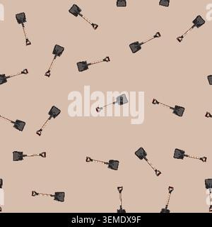 seamless pattern work shovel tool cartoon vector Stock Vector