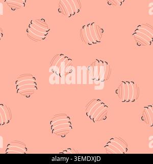 seamless pattern food steamer pot cartoon vector Stock Vector
