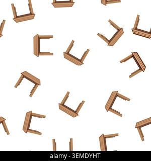 pattern wooden garden outdoor table cartoon vector Stock Vector