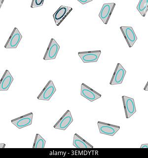 pattern portable charging pad wireless cartoon vector Stock Vector