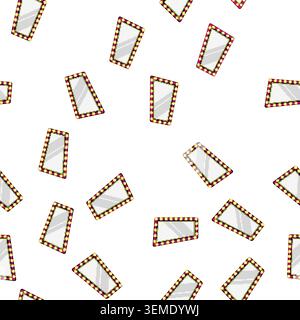 pattern light makeup mirror frame cartoon vector Stock Vector