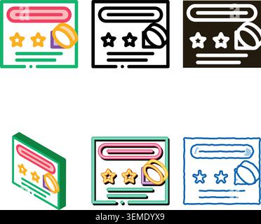 number guessing sheet simplified icon vector outline Stock Vector
