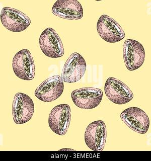 pattern oatmeal oat bowl sketch hand drawn Stock Vector