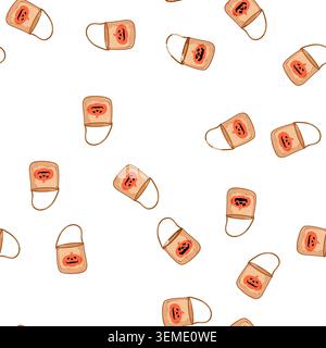pattern orange halloween bucket cartoon vector Stock Vector
