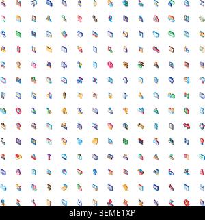 Isometric business icons collection showing communication and digital concepts Stock Vector