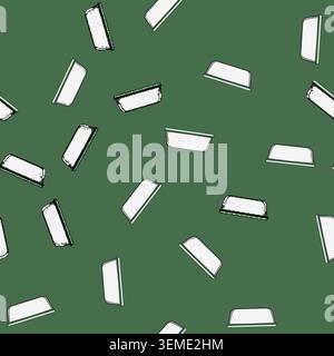 seamless pattern reusable glass food storage container cartoon vector Stock Vector