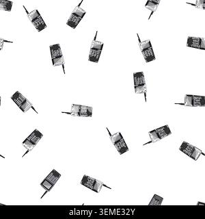 pattern mobile radio transceiver cartoon vector Stock Vector