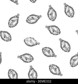 seamless pattern award medal sketch hand drawn Stock Vector