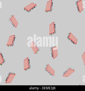 seamless pattern mobile power bank cartoon vector Stock Vector