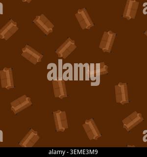 seamless pattern ottoman couch leather cartoon vector Stock Vector