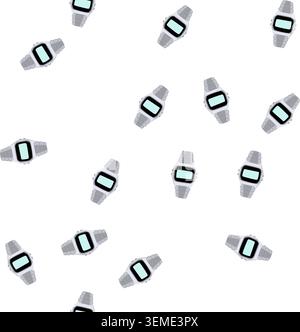 pattern digital watch wrist cartoon vector Stock Vector