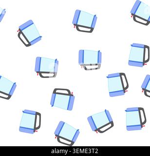 pattern appliance teapot electric cartoon vector Stock Vector