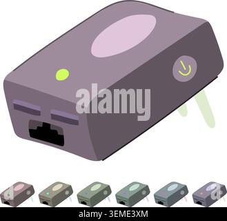 connectivity travel router vector cartoon graphic Stock Vector