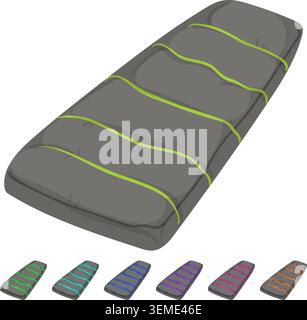 sleeping camp mat cartoon vector graphic Stock Vector