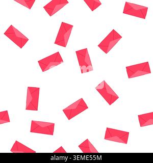 pattern closed red envelope waiting for important message delivery Stock Vector