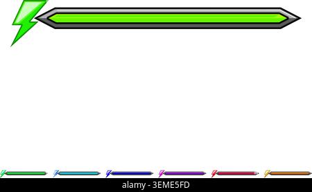 Gaming energy power bar showing progress level Stock Vector