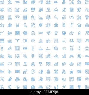 Hand drawn business and daily life icons creating a collection Stock Vector