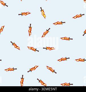 seamless pattern game sword effect cartoon vector Stock Vector