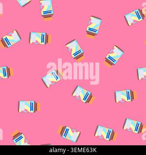 seamless pattern diet vitamin capsule cartoon vector Stock Vector
