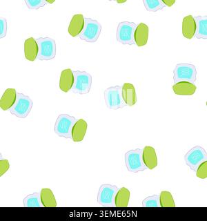 pattern healthy dental floss cartoon vector Stock Vector